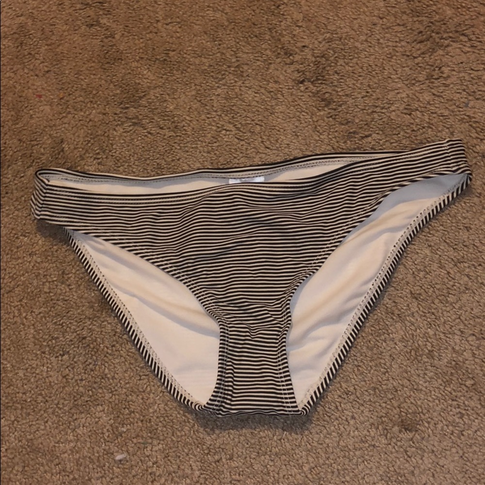 Black & White Striped Bikini Bottoms